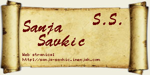 Sanja Savkić vizit kartica